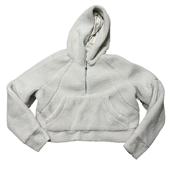 Lululemon Scuba Oversized Half-Zip Fleece Hoodie White Opal - Picture 7 of 10